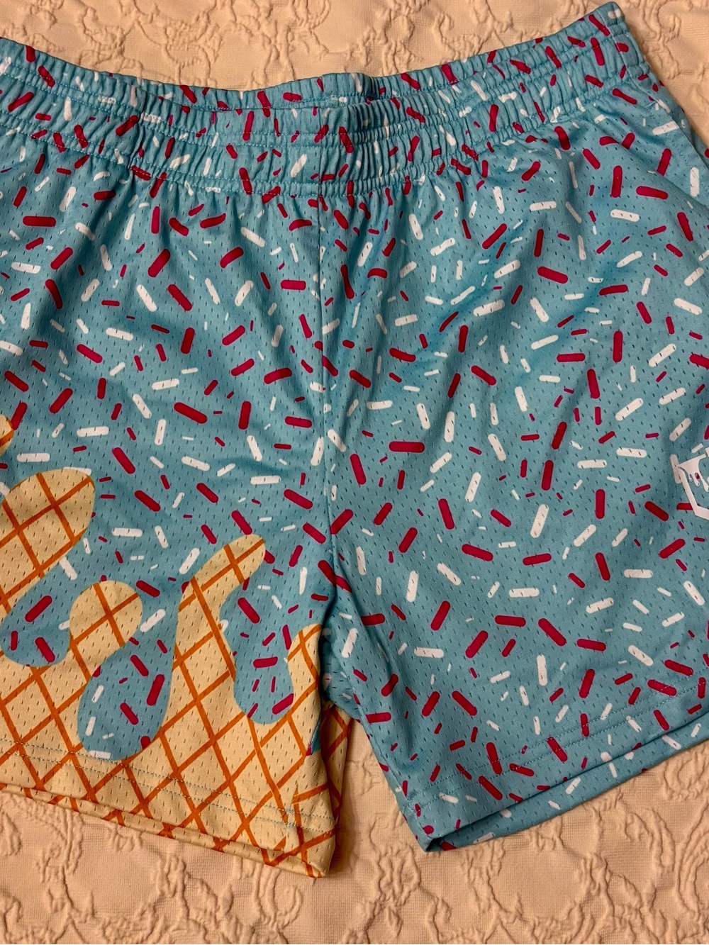 Blue Novelty Ice Cream Sprinkles Swim Shorts